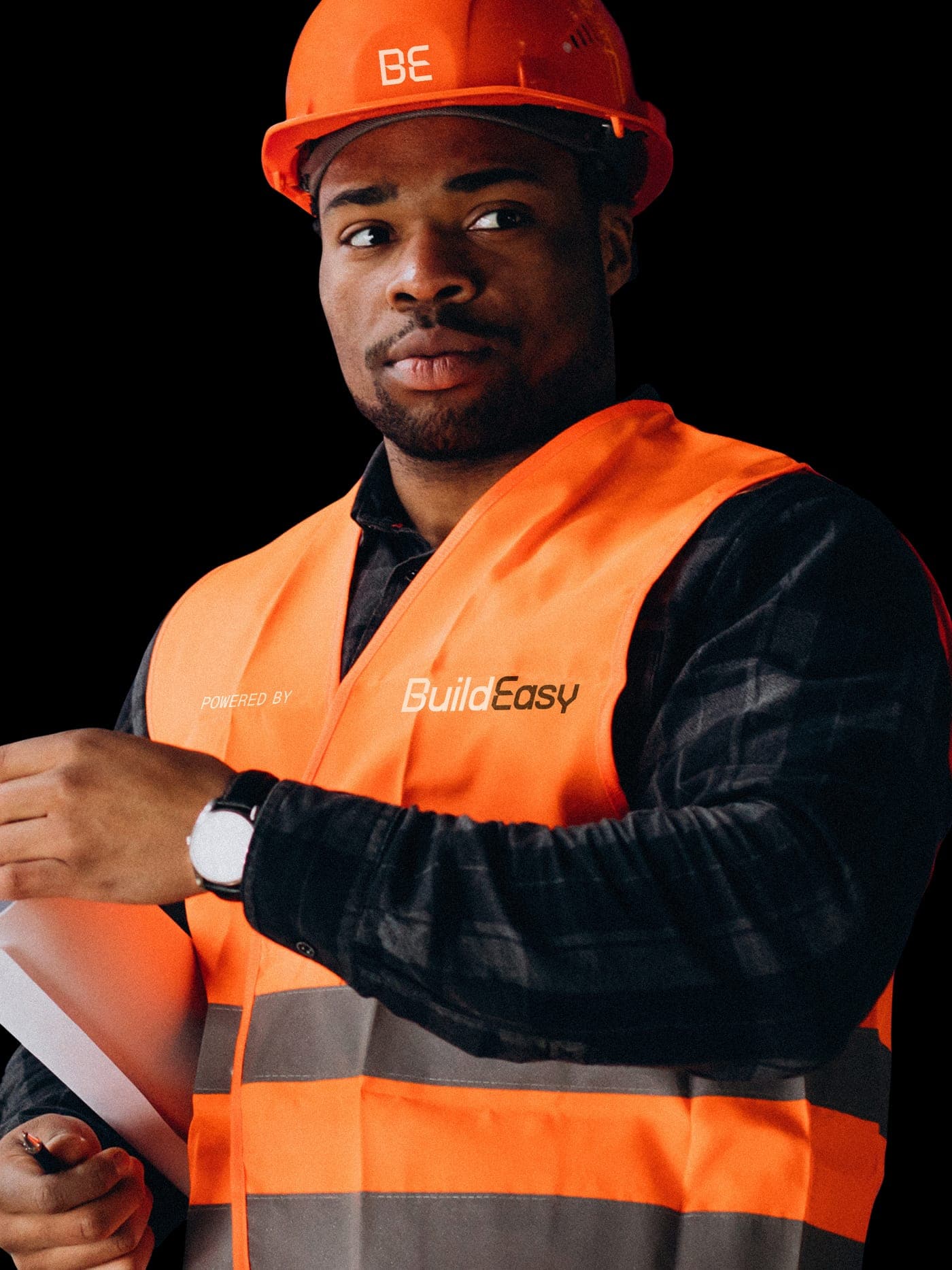 Técnico com colete e capacete BuildEasy